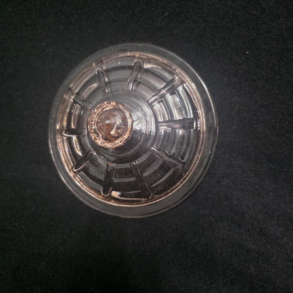 Vintage Hocking Glass Block Optic Pink Depression Glass 5" Replacement Lid 29-33